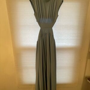 Elegant Blue Backless Maxi Dress